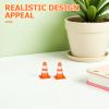 DECHOUS 60pcs Miniature Road Cone Mini Traffic Cones Plastic Sign Roadblock Sign Model Safety Barriers Photo Prop Educational for Kids view 4