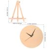 LIOOBO 1 Set Wooden Clock Face Blank: 12" Round DIY Clock Dial Plate with Easel for DIY Craft Projects Painting Classroom Activities view 4
