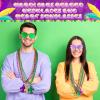 Civaner 144 Pcs Mardi Gras Bead Necklaces and 12 Pcs Heart Sunglasses Bulk Metallic Bead Necklaces Purple Gold Green Mardi Gras Costume Accessories for Carnival Parade Party Favors view 3