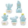 5Pcs Mini Resin Cactus Figurines  Cute Micro Landscape Ornaments for Garden, Living Room, Office, Automotive Interior Decoration, DIY Desktop Decor,Fun Collectible Home & Party DecorationLight Blue view 1