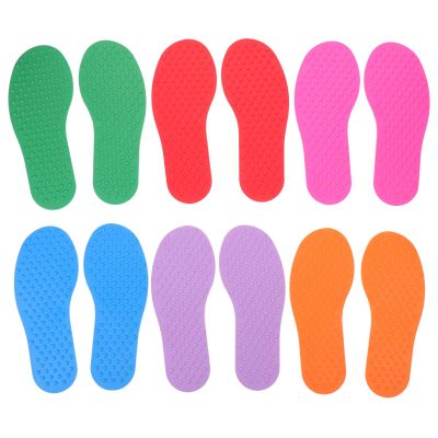 BESPORTBLE 6 Pairs Foot Spot Markers: Kids Rubber Balance Training Pads Sensory Floor Spots - Colorful Carpet Dot Markers for Classroom Outdoor Play Gym Agility