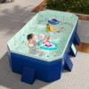 116" Foldable Swimming Pool, Hard Plastic Shell Rectangular Above Ground Swimming Pool for Family Kids Adults, Easy Setup for Outdoor, Backyard, Garden, Camping Blue 1 Set view 1