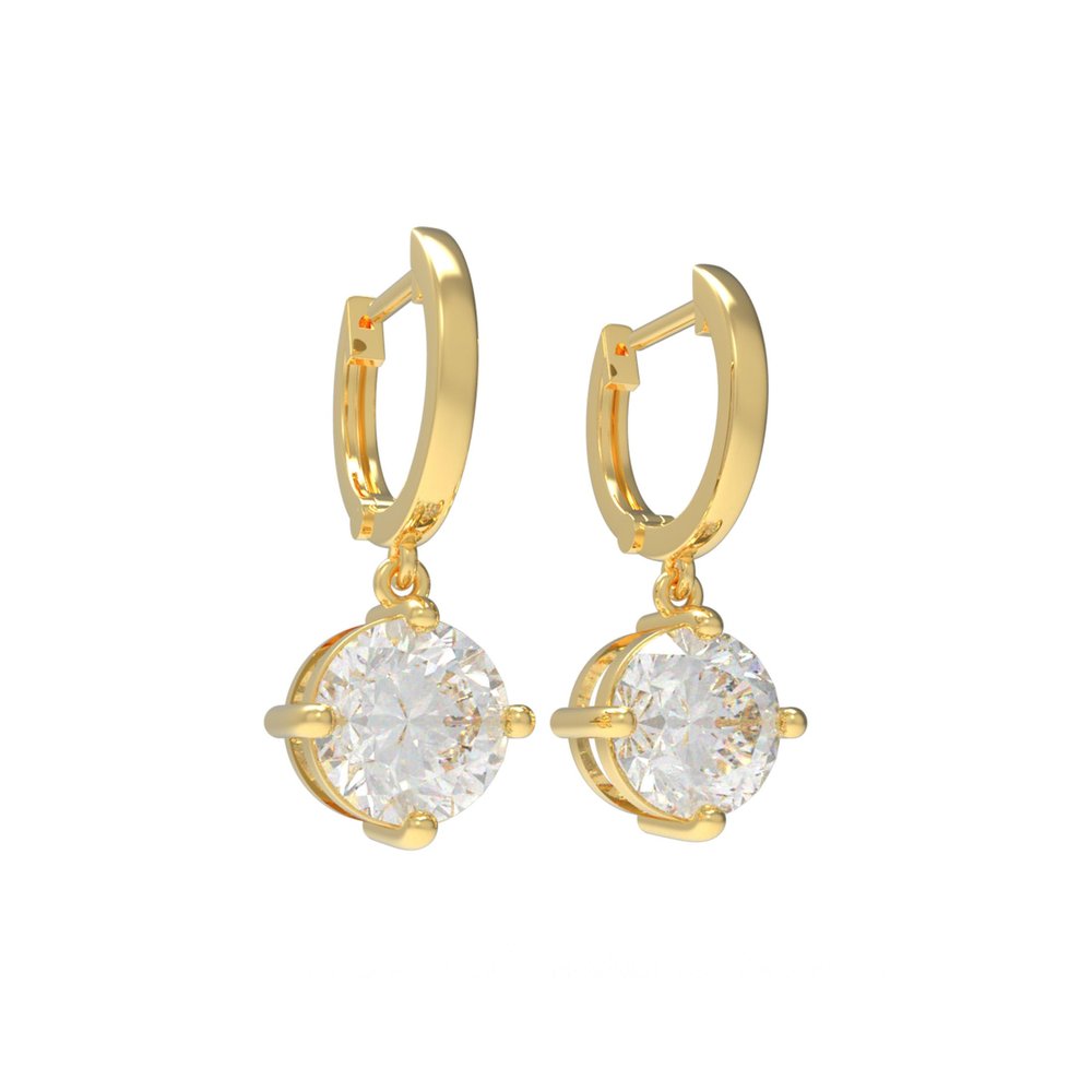 9K/14K/18K White/Yellow/Rose Gold or Platinum Lab-Growing Diamond Drop Earrings, 0.5ct/1ct*2 VVS1-VVS2 D-E Color, Women's Fine Jewelry Gift (18K Yellow Gold, 1ct*2 Gem Weight)