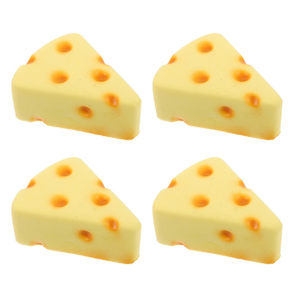 Yardwe 4PCS Fake Cheese Model: Artificial Food Play Model Realistic Fake Cheese Decoration for Kitchen Decoration Photography Prop
