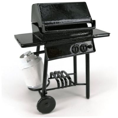1 12 Scale Dollhouse Accessories, Metal BBQ Grill Mini Dollhouse Accessories with Gas Tank, DIY Miniature for Decoration, for Lovers