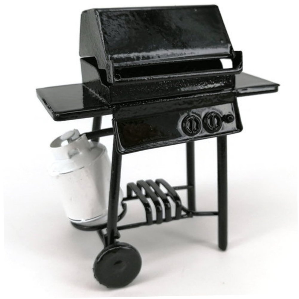 1 12 Scale Dollhouse Accessories, Metal BBQ Grill Mini Dollhouse Accessories with Gas Tank, DIY Miniature for Decoration, for Lovers