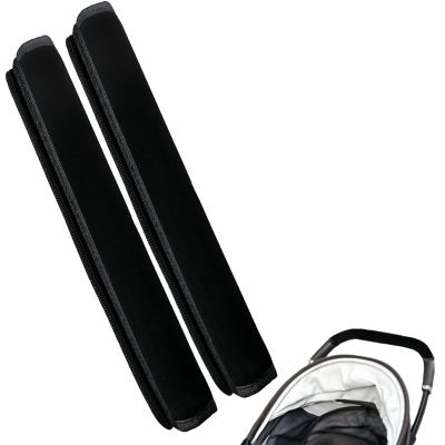 2 Pack 13.38 * 5.51in Armrest Handle Cover,Universal Pushchair Protector Handlebar Sleeve Bumper,Dust Proof Handle Accessories Removable Fabric Pushchair Case Grip Bar Replacement Covers(Black)