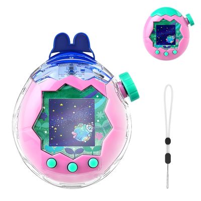Case for Tamagotchi Paradise  PC Protective Hard Shell with Cute Cartoon Cover & Detachable Lanyard,Durable Protective Housing for Tamagotchi Paradise Virtual Pet Machine[Blue Ears]