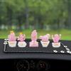 5 Pcs Mini Resin Cactus Figurines  Cute Micro Landscape Ornaments for Garden, Living Room, Office, Automotive Interior Decoration, DIY Desktop Decor, Fun Collectible Home & Party Decoration  Pink view 2