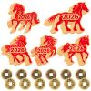 Gueevin 100 Pcs Year of The Horse 2026 Scratch Off Cards Chinese New Year Fortune Cards and 25 Pcs Chinese Coins Set Luck Gifts for Families Reunion Game Spring Festival Party Decorations(Lucky) view 1