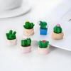 6 Pcs Mini Resin Cactus Figurines  Cute 3D Miniature Cacti in Personalized Flower Pots for Dollhouse, Fairy Garden, Bonsai Display, Car, Home, Office, Desktop Decoration, Collectible Ornaments view 2