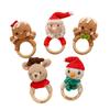 Personalized Baby Toy Rattle,Custom Christmas Crochet Rattle with Engraved Name,Wooden Crochet Animal Rattle,Christmas Gifts view 1