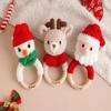 Personalized Baby Toy Rattle,Custom Christmas Crochet Rattle with Engraved Name,Wooden Crochet Animal Rattle,Christmas Gifts view 3