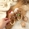 Personalized Baby Toy Rattle,Custom Christmas Crochet Rattle with Engraved Name,Wooden Crochet Animal Rattle,Christmas Gifts view 4