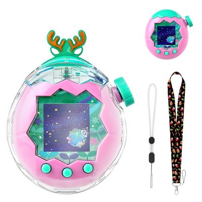 Case for Tamagotchi Paradise  PC Protective Hard Shell with Cute Cartoon Cover & Detachable Christmas Lanyard,Durable Protective Housing for Tamagotchi Paradise Virtual Pet Machine[Antlers]