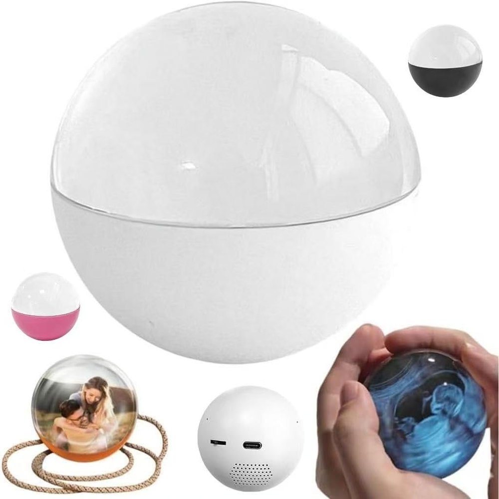 2.7" 3D Ultrasound Crystal Ball Video Player, Memory Orb, Personalized Electronic Display Digital Memory Display Sphere Lamp, Uploadable Videos & Photos, DIY Gift for Anniversary, Birthday