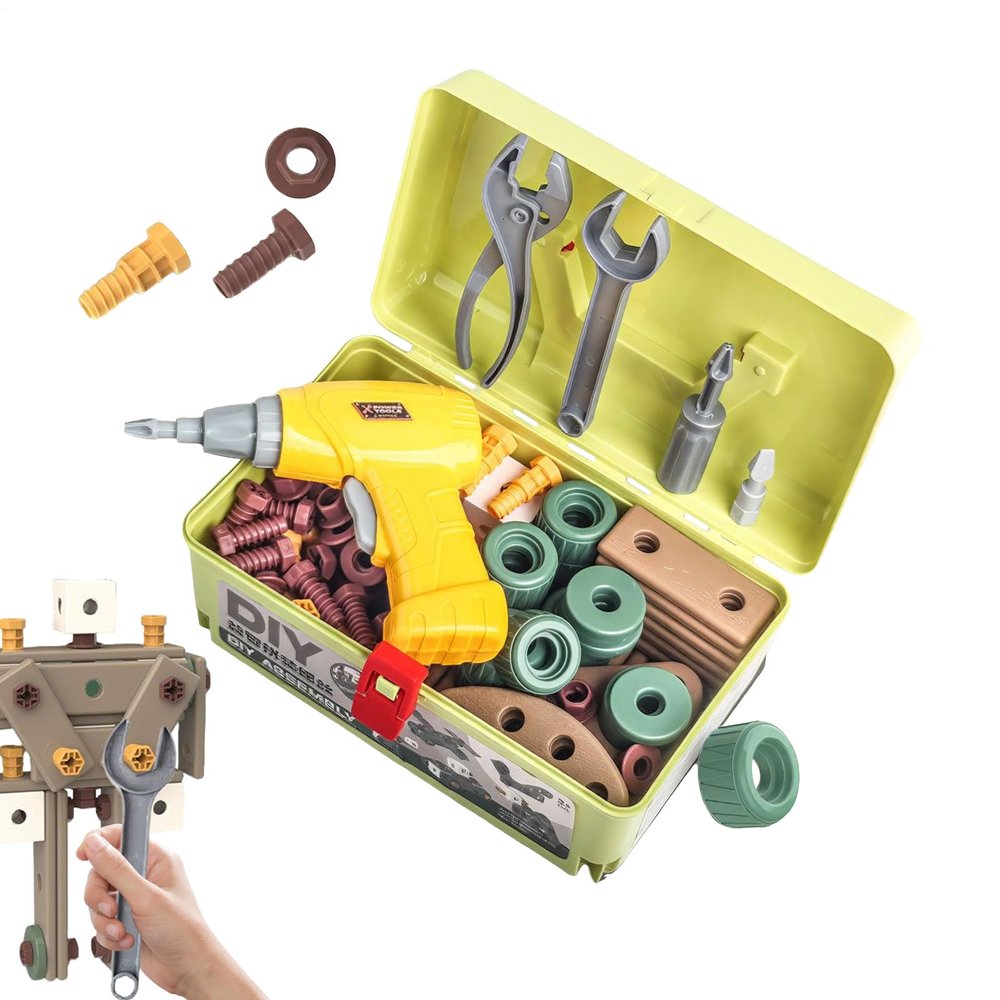 Drill Toy - Educational Drill Tool Set, Learning Construction Kit, Child-Friendly Design with Safe Components, STEM Activity Toy for Creativity, Hand-Eye Coordination, Problem-Solving, and Playtime