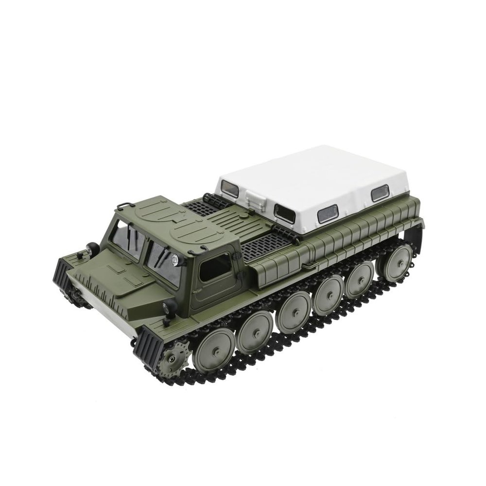 BlockForge RC Truck 2.4G Remote Control Tracked Carrier Vehicle for Adult, All-Terrain Military Transport with Dual Batteries - Green