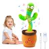 Qularlans Rechargeable Dancing Talking Cactus Toy with Adjustable Volume, Interactive Baby Toddler Funny Toys Singing Mimicking Repeating Kids Boys Girls Gifts for Easter Basket Stuffers, Christmas view 1