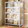 4-Tier Tempered Glass Display Case, Dustproof Showcase with Carbon Steel Frame, 3-Sided Transparent, Flip-Top Door, Ideal for Office & Retail Storage (Pink) view 2