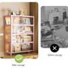 4-Tier Tempered Glass Display Case, Dustproof Showcase with Carbon Steel Frame, 3-Sided Transparent, Flip-Top Door, Ideal for Office & Retail Storage (Pink) view 4