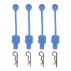 MECCANIXITY 4 Pcs 1.4mm RC Body Clips with Pull Tabs, 45-Degree Bent Stainless Steel Car Clips for 1/8 1/10 Scale Model RC Car Truck Crawler Shell Replacement (Blue & Black view 1