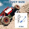 MECCANIXITY 4 Pcs 1.4mm RC Body Clips with Pull Tabs, 45-Degree Bent Stainless Steel Car Clips for 1/8 1/10 Scale Model RC Car Truck Crawler Shell Replacement (Blue & Black view 2