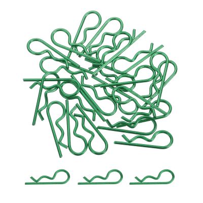MECCANIXITY 25 Pcs RC Body Clips, 1.4mm Stainless Steel Universal RC Car Clips R Pins for 1/6 1/8 1/10 Scale Model Remote Control Car Truck Crawler Shell Replacement Parts (Green)