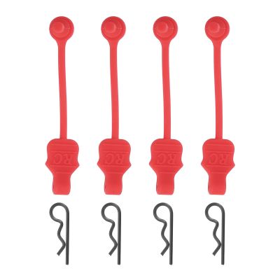 MECCANIXITY 4 Pcs 1.4mm RC Body Clips with Pull Tabs, 45-Degree Bent Stainless Steel Car Clips for 1/8 1/10 Scale Model RC Car Truck Crawler Shell Replacement (Red & Black