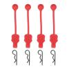 MECCANIXITY 4 Pcs 1.4mm RC Body Clips with Pull Tabs, 45-Degree Bent Stainless Steel Car Clips for 1/8 1/10 Scale Model RC Car Truck Crawler Shell Replacement (Red & Black view 1