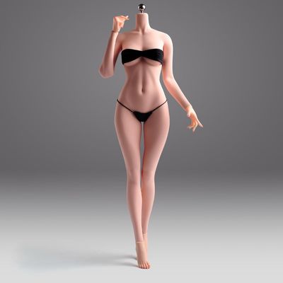 1/6 Scale Female Body,12inch Natural Beauty Body Super Flexible Seamless Figure Large Bust Body with Detachable Feet Collection (Pale Skin, Normal Version)