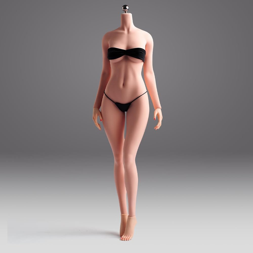 1/6 Scale Female Body,12inch Natural Beauty Body Super Flexible Seamless Figure Large Bust Body with Detachable Feet Collection (Pale Skin, Makeup Vrersion)