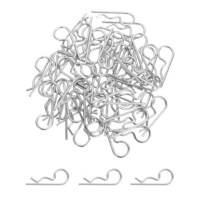 MECCANIXITY 50 Pcs RC Body Clips, 1.2mm Stainless Steel Universal RC Car Clips R Pins for 1/6 1/8 1/10 Scale Model Remote Control Car Truck Crawler Shell Replacement Parts (Silver)