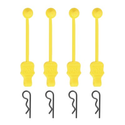 MECCANIXITY 4 Pcs 1.4mm RC Body Clips with Pull Tabs, 45-Degree Bent Stainless Steel Car Clips for 1/8 1/10 Scale Model RC Car Truck Crawler Shell Replacement (Yellow & Black