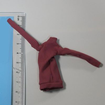 1/12 Scale High-Neck Knit Dress, Female High Neck Tight Short Hip Dress for 6-inches Action Figure Body, 1/12 Female Doll Costume Tight-Fitting Skintight Short Hip Skirt Dress Clothing (Purple)