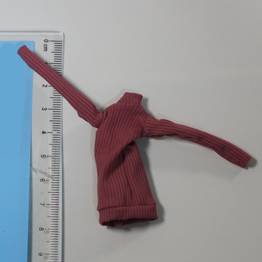 1/12 Scale High-Neck Knit Dress, Female High Neck Tight Short Hip Dress for 6-inches Action Figure Body, 1/12 Female Doll Costume Tight-Fitting Skintight Short Hip Skirt Dress Clothing (Purple)