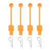 MECCANIXITY 4 Pcs 1.4mm RC Body Clips with Pull Tabs, 45-Degree Bent Stainless Steel Car Clips for 1/8 1/10 Scale Model RC Car Truck Crawler Shell Replacement (Orange & Silver view 1