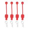 MECCANIXITY 4 Pcs 1.4mm RC Body Clips with Pull Tabs, 45-Degree Bent Stainless Steel Car Clips for 1/8 1/10 Scale Model RC Car Truck Crawler Shell Replacement (Red & Silver view 1