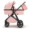 2 in 1 Baby Stroller, High Landscape Infant Stroller Pram Foldable Pushchair with Adjustable Canopy, Storage Basket, Suspension Wheels,5-Point Harness,Mom Bags (Pink) view 1