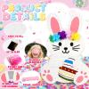 25" Large Easter Bunny Pinata for Kids Birthday Party - Cute White Rabbit Party Supplies with Matching Stick, Blindfold & Confetti - Sturdy Spring Theme Decor for Easter Egg Hunt & Baby Shower view 3
