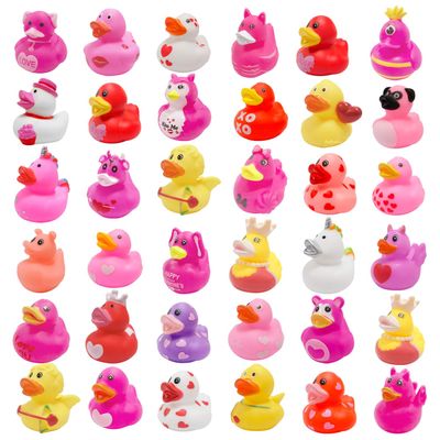 36 Pcs Valentines Rubber Ducks,Bath Showers Accessories,Mini 2.16" Duckies Bath Toys for Kids Girls Boys Valentines Day Party Favors Gift Exchange (Valentines)