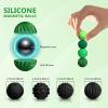 DGMDGS 8-Pack Silicone Magnetic Sensory Fidget Balls, Stress Relief Toys for Adults and Teens(14+), Suitable for Autism ADHD Anxiety, Office Desk Fun Tactile Toy(Black&Green) view 3