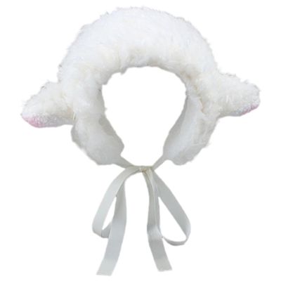 Ngbbby Lamb Hat Cute Cartoon Sheep Hat with Strap Y2k Beanie Winter Headwear Cosplay Photo Props Party Supplies for Women Girls Kids, Lamb Ears Costume