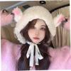 Ngbbby Lamb Hat Cute Cartoon Sheep Hat with Strap Y2k Beanie Winter Headwear Cosplay Photo Props Party Supplies for Women Girls Kids, Lamb Ears Costume view 2