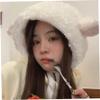Ngbbby Lamb Hat Cute Cartoon Sheep Hat with Strap Y2k Beanie Winter Headwear Cosplay Photo Props Party Supplies for Women Girls Kids, Lamb Ears Costume view 4