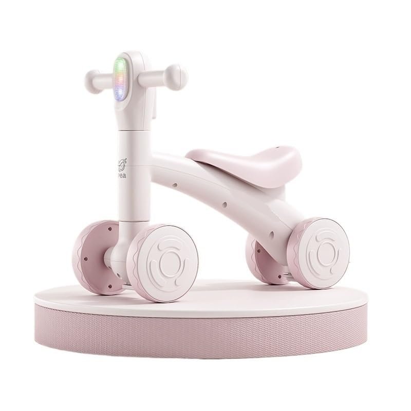 2-in-1Balance Bike Rocker n Ride with Detachable Balance Board Colorful Lights & Music Indoor Outdoor(Pink,No Rocking Board)