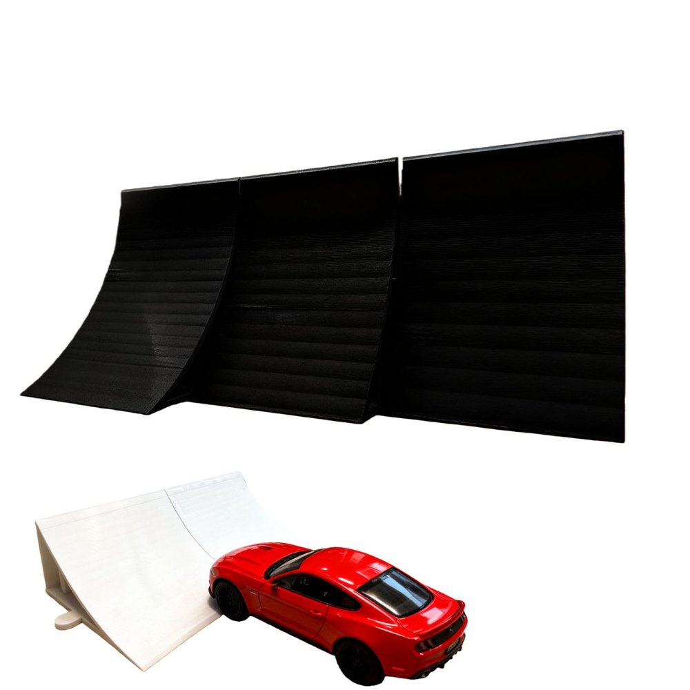 1 PCS Wall-Leaning RC Ramp 75 Jump for 1/18 & 1/24 Scale RC Cars, Lightweight Combinable Stunt Ramp Compatible with Traxxas, Axial, and Redcat Models, Indoor RC Racing Jump Ramp (Black)