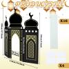 Amyhill Ramadan Eid Mosque Decorations 41 x 44.5 Inch DIY Cardboard Mosque Castle for Home Ramadan Playhouse Corner Activities for Islamic Muslim Home Decor(Black Gold) view 2
