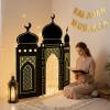 Amyhill Ramadan Eid Mosque Decorations 41 x 44.5 Inch DIY Cardboard Mosque Castle for Home Ramadan Playhouse Corner Activities for Islamic Muslim Home Decor(Black Gold) view 4