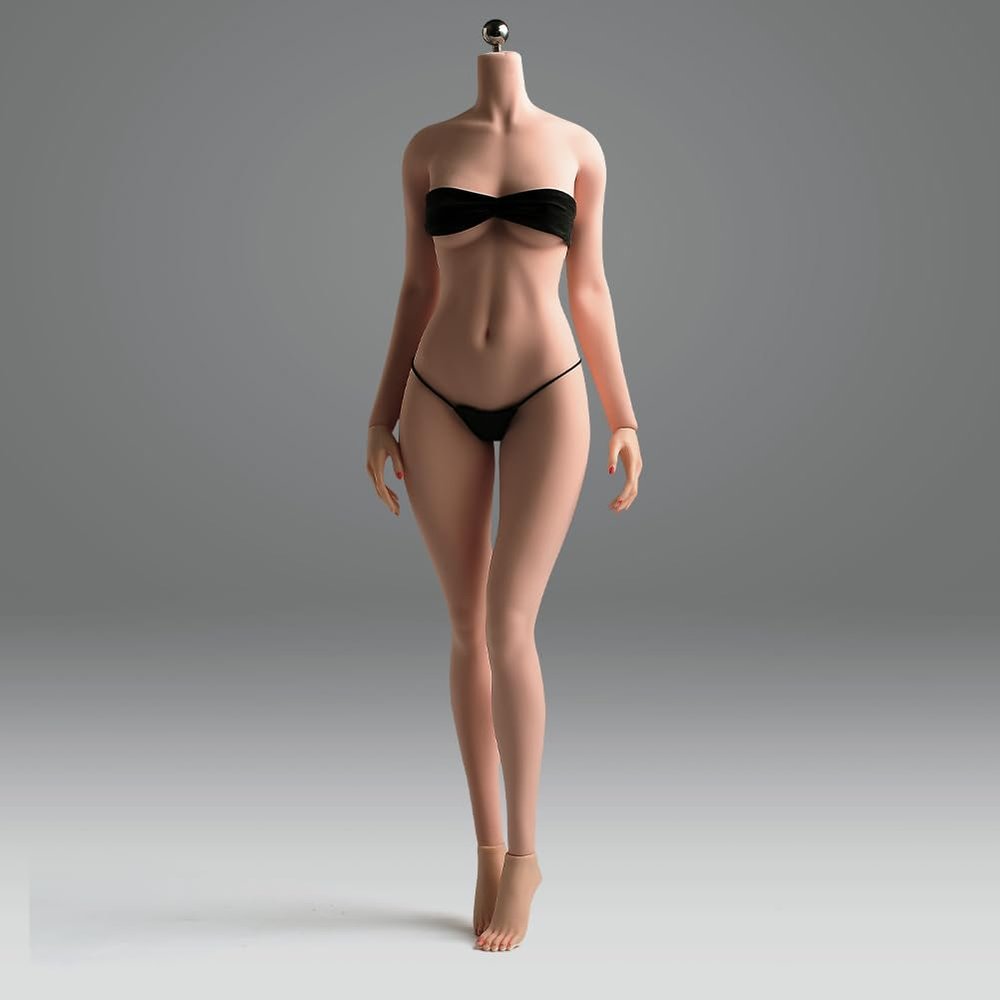 1/6 Scale Female Body,12inch Natural Beauty Body Super Flexible Seamless Figure Large Bust Body with Detachable Feet Collection (Suntan Skin, Makeup Vrersion)